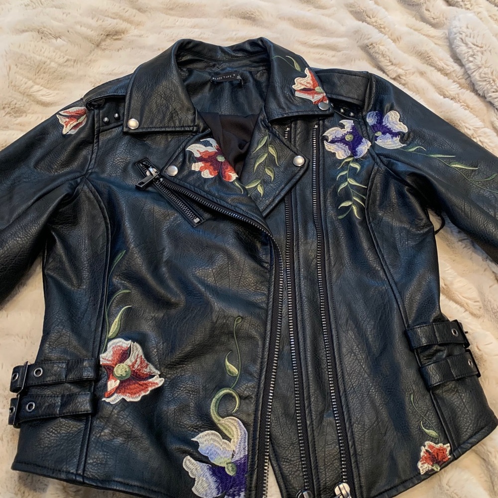 Floral Leather Jacket